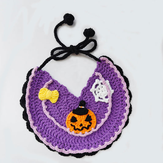 Handmade Halloween Crochet Pet Bib for Dogs
