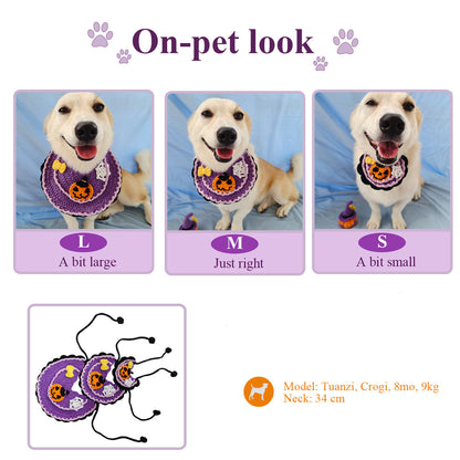 Handmade Halloween Crochet Pet Bib for Dogs