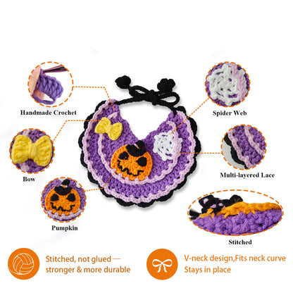 Handmade Halloween Crochet Pet Bib for Dogs